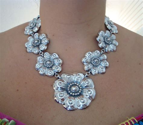 taxco jewelry silver flower necklace